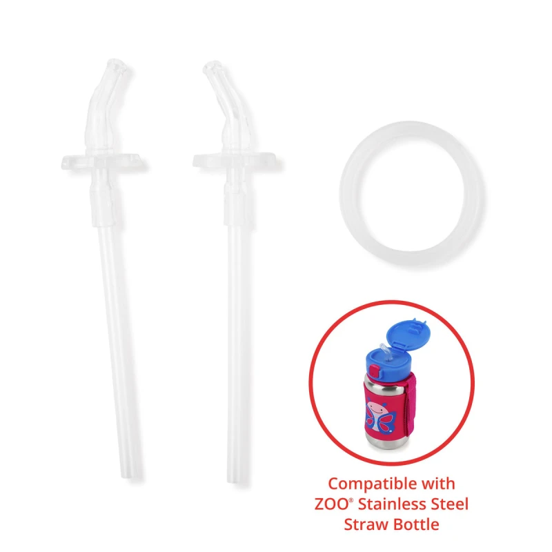 Skip Hop ZOO Stainless Steel Straw Bottle Replacement Straws 2 Pack
