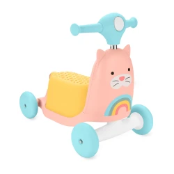 سكوتر Skip Hop Zoo 3 في 1 على شكل قطة، مشاية، ركوب، وسكوتر للأطفال الصغار
