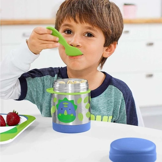 Skip Hop Train Insulated Stainless Steel Kids Food Jar with Spork, Leak-Resistant - Image 3