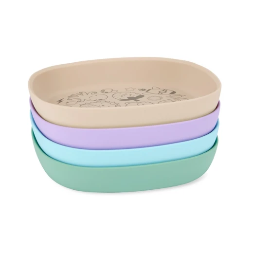 Skip Hop Squad Oat Silicone Baby Plate, Non-Slip, Easy Clean, 18cm - Image 3