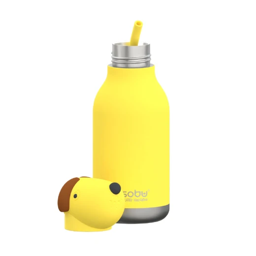 Asobu Bestie Insulated Bottle Yellow 460ml Stainless Steel Leakproof with Straw - Asobu - Image 3