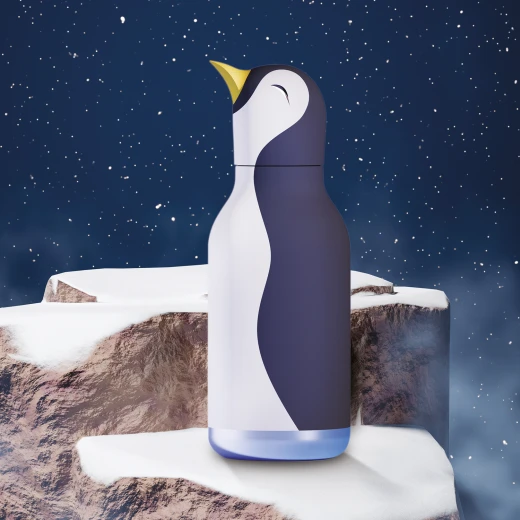 Asobu Bestie Penguin Insulated Bottle 460ml White and Black for Kids - Asobu - Image 2