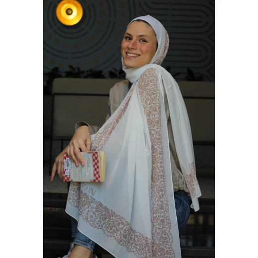 Dantella Georgette Chiffon Hijab Scarf Beige 300cm x 70cm Elegant Lightweight - Dantella - Image 2