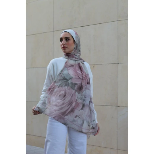 Petal Glow Kain Georgette Chiffon Hijab: Modern Lightweight Scarf for Everyday Style, Featuring Exclusive Designs, 300x70cm Size Petal Glow Kain Georgette Chiffon Hijab: Modern Lightweight Scarf for Everyday Style, Featuring Exclusive Designs, 300x70cm Size