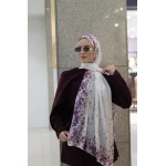 Its Raining KAIN Purple Georgette Chiffon Hijab Scarf for Women 300x70cm: Elegant, Lightweight, Made in Egypt for Daily Wear and Special Occasions - Its raining kain