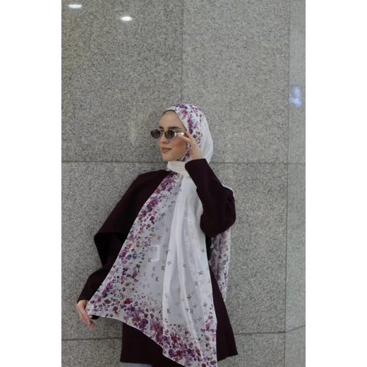 Its Raining KAIN Burgundy Georgette Chiffon Hijab Scarf for Women, Extra Long 300x70cm, Premium Fabric, Comfortable for All Day Wear, Exclusive Designs & Patterns - Its raining kain - Image 4