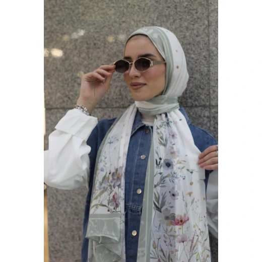 حجاب لوف بيرد سوفت شيفون جورجيت أخضر 300x70 سم وشاح خفيف الوزن حجاب لوف بيرد سوفت شيفون جورجيت أخضر 300x70 سم وشاح خفيف الوزن