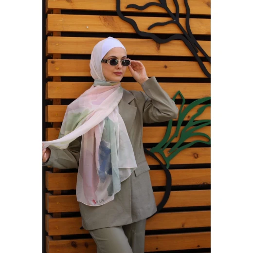 Silk Poem Kain Georgette Chiffon Hijab Scarf  Luxurious, Flowing, and Elegant for Everyday Wear. Extra Long 300x70cm Size. - Silk poem - Image 2