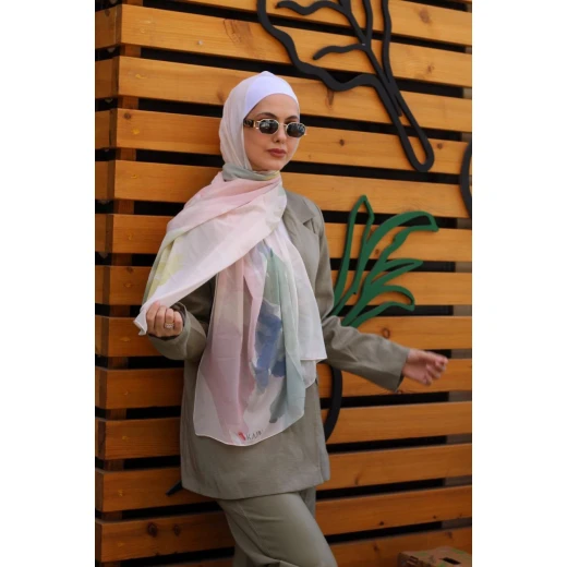 Silk Poem Kain Georgette Chiffon Hijab Scarf  Luxurious, Flowing, and Elegant for Everyday Wear. Extra Long 300x70cm Size. - Silk poem - Image 3