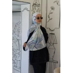 Azure Kain Georgette Chiffon Hijab Scarf, Extra Long 300x70cm, Elegant & Breathable - Azure