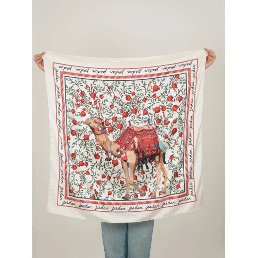 Lil Urdon Pomegranate Journey Satin Scarves Collection for Women 100x100 cm, Soft Fabric, Exclusive Prints, Hand Wash Recommended - Lil urdon - Image 4