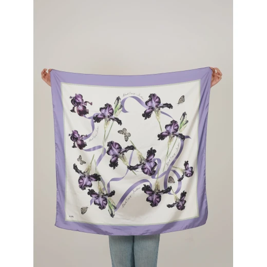 Lil Urdon Black Iris of Jordan Satin Scarf  100x100 cm - Lil urdon - Image 4
