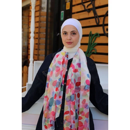 Eye Candy Georgette Chiffon Hijab Scarf – Red – Elegant Everyday Style with Premium Fabric & Exclusive Designs, Extra Long 300cm x 70cm for Versatile Styling - Eye candy - Image 2