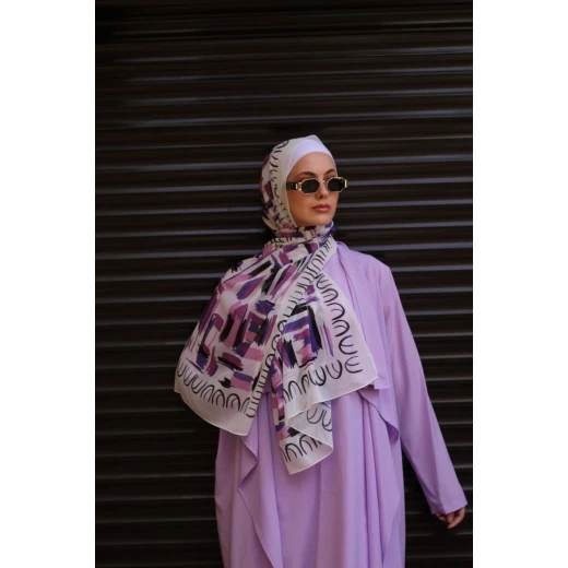 Blocks Kain Georgette Chiffon Hijab: Modern Lightweight Scarf for Stylish Everyday Wear, Purple Color, Extra Long 300x70cm, Comfortable and Breathable Fabric Blocks Kain Georgette Chiffon Hijab: Modern Lightweight Scarf for Stylish Everyday Wear, Purple Color, Extra Long 300x70cm, Comfortable and Breathable Fabric