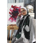حجاب كاين جورجيت شيفون: ناعم وخفيف الوزن وأنيق للاستخدام اليومي باللون الأخضر مع تصميمات حصرية. مقاس إضافي 300x70 سم، مثالي للارتداء طوال اليوم - كاين