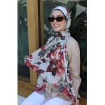Cherry On Top Georgette Chiffon Hijab Scarf, Soft Lightweight, 300 x 70 cm - Cherry on top