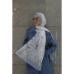 حجاب كاين جورجيت شيفون أزرق لوف بيرد وشاح أنيق 300 × 70 سم - كاين