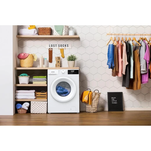 غسالة أمامية جورينيه WNHPI72SCS – سعة 7 كجم – سرعة دوران 1200 دورة في الدقيقة – لون أبيض – تصميم عملي وحديث لغسل الملابس بفعالية وحماية الأقمشة اليومية - جورينيه - Image 7