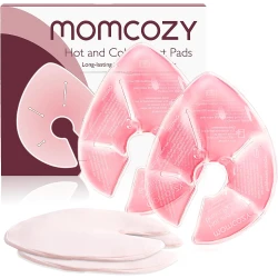 Momcozy Breast Therapy Packs for Breastfeeding Mothers - Hot & Cold Relief, Pink
