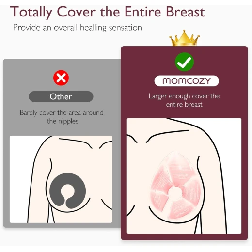 عبوات علاج الثدي من Momcozy للأمهات المرضعات - تخفيف ساخن وبارد، وردي - موم كوزي - Image 3