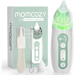 Momcozy Portable Baby Nasal Aspirator - Electric, 3 Suction Levels, Soothing Light & Music