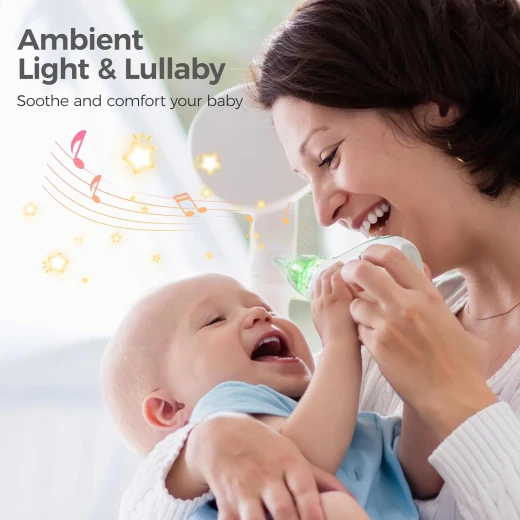 Momcozy Portable Baby Nasal Aspirator - Electric, 3 Suction Levels, Soothing Light & Music - Momcozy - Image 3