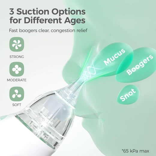 Momcozy Portable Baby Nasal Aspirator - Electric, 3 Suction Levels, Soothing Light & Music - Momcozy - Image 4