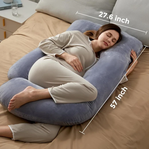 Momcozy U-Shaped Full Body Maternity Pillow with Removable Cover for Pregnancy - Momcozy - Image 3