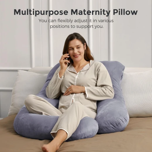 Momcozy U-Shaped Full Body Maternity Pillow with Removable Cover for Pregnancy - Momcozy - Image 4