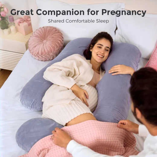 Momcozy U-Shaped Full Body Maternity Pillow with Removable Cover for Pregnancy - Momcozy - Image 7