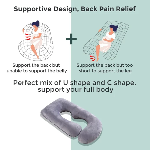 Momcozy U-Shaped Full Body Maternity Pillow with Removable Cover for Pregnancy - Momcozy - Image 8