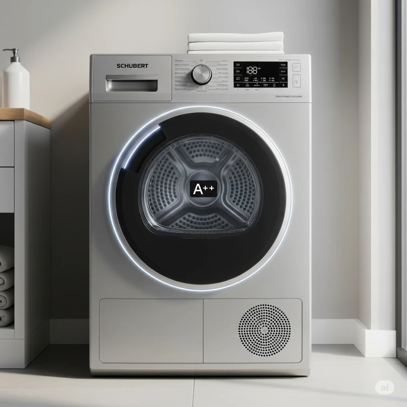 Schubert DHP10S Heat Pump Dryer 10kg A++ Silver - Efficient Laundry - Schubert