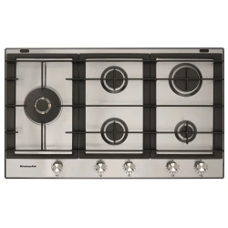 موقد غاز مدمج KitchenAid 90 سم - حديد زهر iXelium ستانلس ستيل