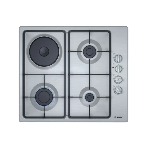 Bosch Serie 2 60cm Gas & Electric Hob - Stainless Steel Bosch Serie 2 60cm Gas & Electric Hob - Stainless Steel