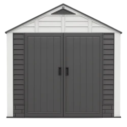 Heavy-Duty Resin Outdoor Storage Shed 215x215x210cm with Gable Roof - Waterproof
