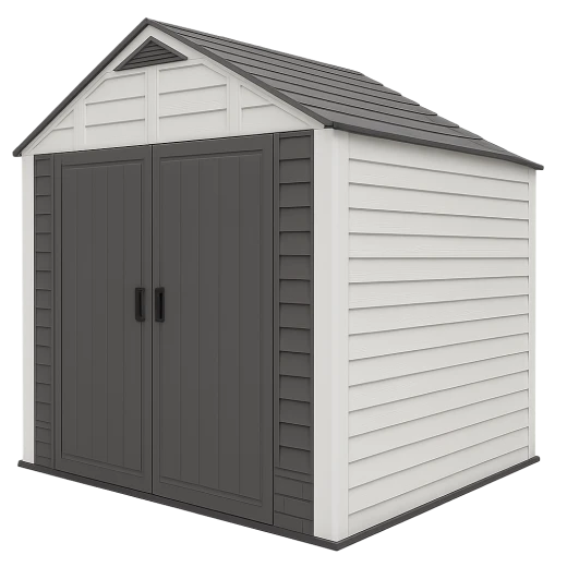 Heavy-Duty Resin Outdoor Storage Shed 215x215x210cm with Gable Roof - Waterproof - Image 2