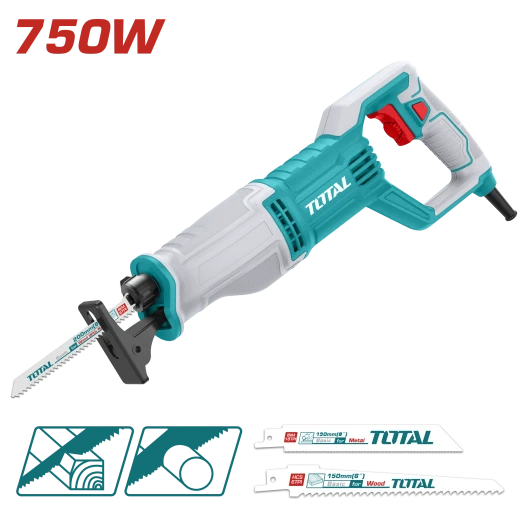 TOTAL 750W Reciprocating Saw with SDS Blade Change - Variable Speed TOTAL 750W Reciprocating Saw with SDS Blade Change - Variable Speed
