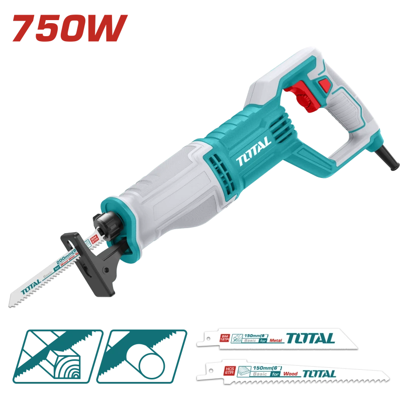 TOTAL 750W Reciprocating Saw with SDS Blade Change - Variable Speed - Total