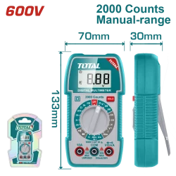 TOTAL Digital Multimeter True RMS, Backlight & Non-Contact Voltage Detection (TMT5360011)