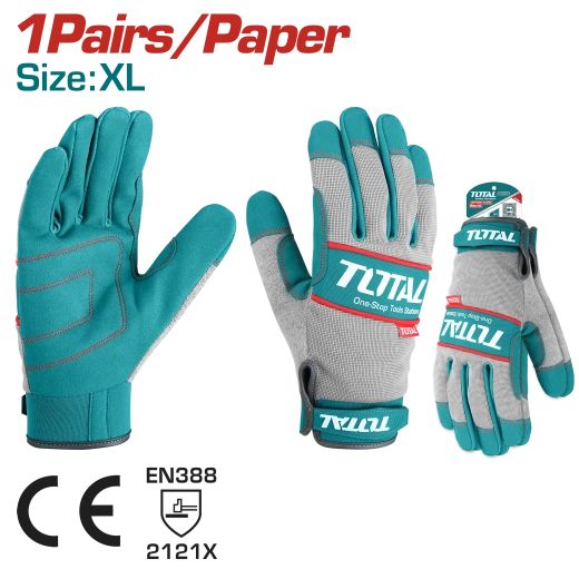 TOTAL Mechanic Gloves XL Enhanced Grip & Protection Heavy Duty Work Gloves for Mechanics TOTAL Mechanic Gloves XL Enhanced Grip & Protection Heavy Duty Work Gloves for Mechanics
