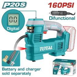 منفاخ هواء شحن للسيارة 20 فولت ضغط 160 PSI بدون بطارية و شاحن  (TACLI2012) من توتال