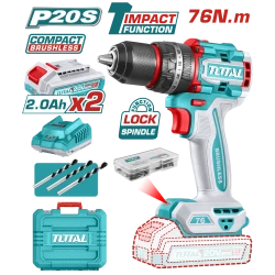 TOTAL Brushless Cordless Impact Drill 76N.m – 20V (TIDLI20768)