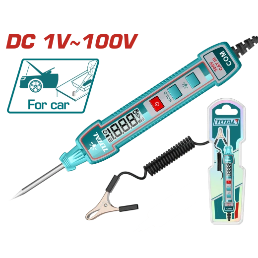 TOTAL Automotive Digital Circuit Tester with Backlight & Flashlight