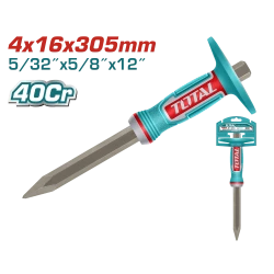 TOTAL Concrete Chisel 4mm x 16mm x 305mm 40Cr Steel Heat Treated