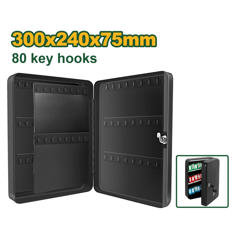JADEVER Key Cabinet 80 Key Capacity Steel Wall/Floor Mount Security - Jadever