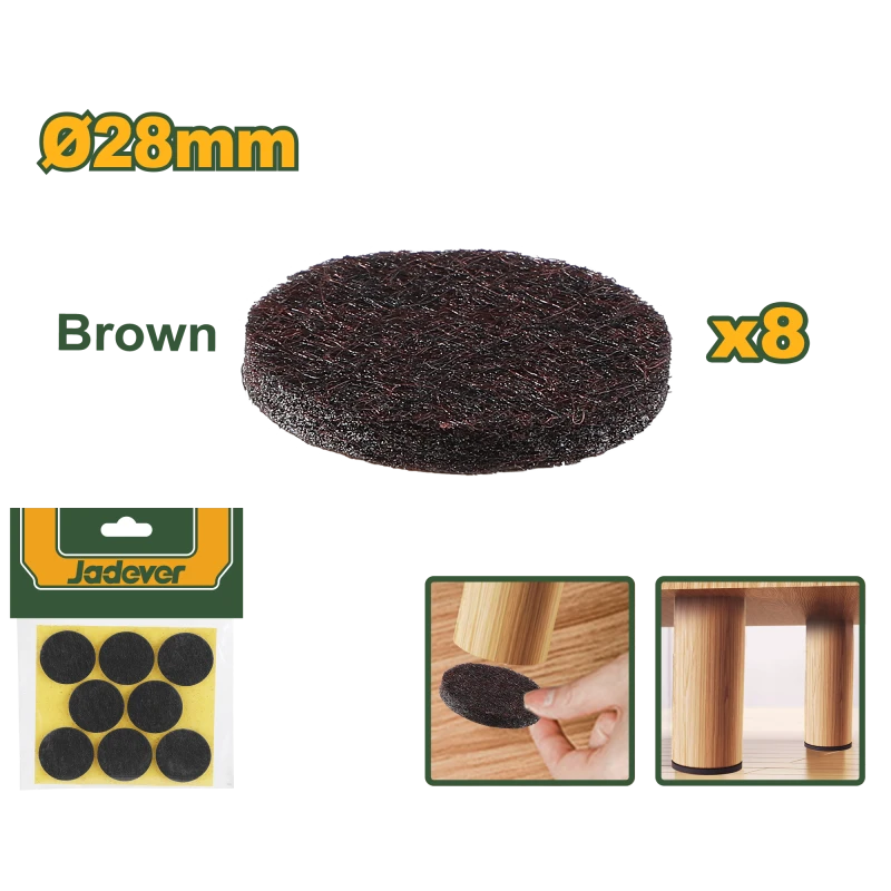 Jadever Self-Adhesive Pads 8-Piece Set, 28mm Diameter, 3mm Thick - Jadever