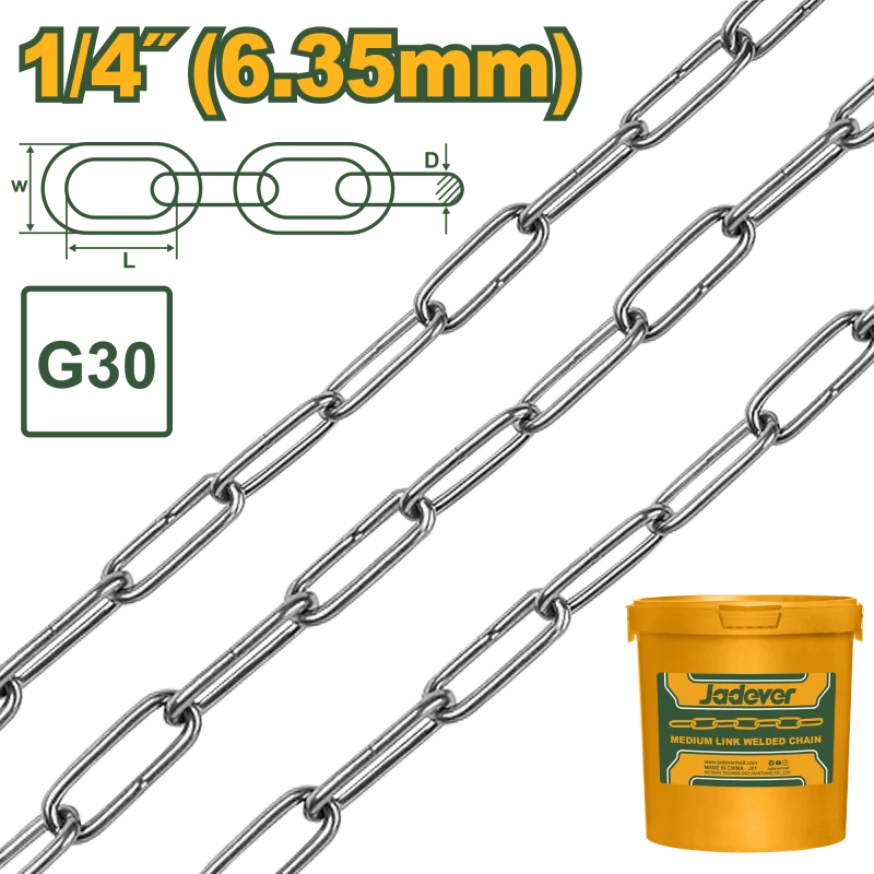 JADEVER Medium link welded chain 37m (JDTLT1B06) - Jadever