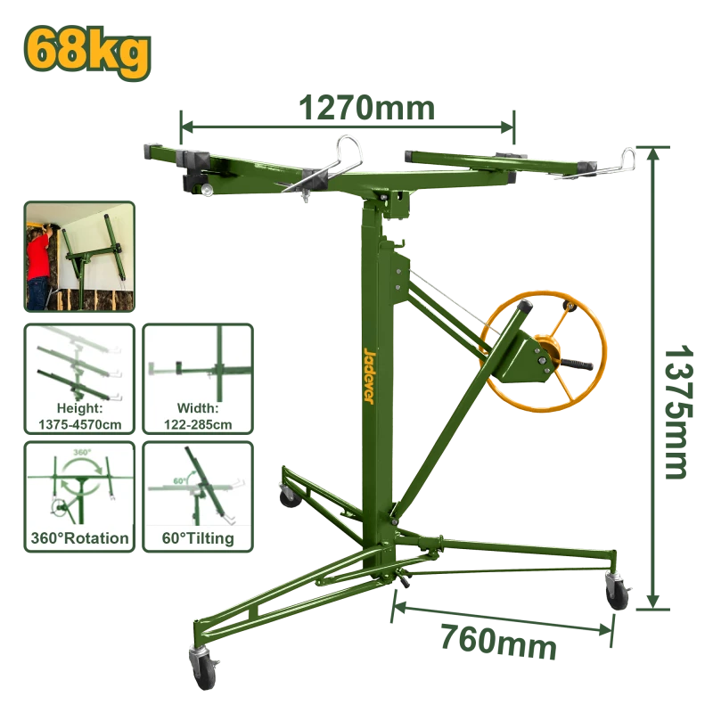 JADEVER Drywall and Panel Hoist 68Kg (JDJSQ1168) - Jadever