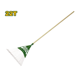 Jadever 22-Tooth Poly Steel Leaf Rake with 1200mm Handle for Garden Debris