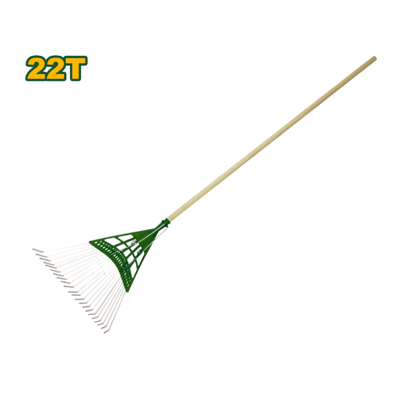 Jadever 22-Tooth Poly Steel Leaf Rake with 1200mm Handle for Garden Debris - Jadever
